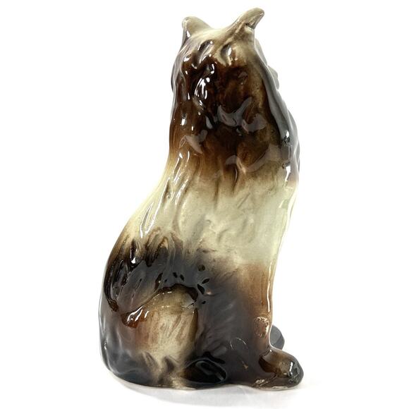 MCS Brazil Handcrafted Collectibles Collie Dog Figurine Brown Glazed Ceramic 7” - Picture 4 of 7